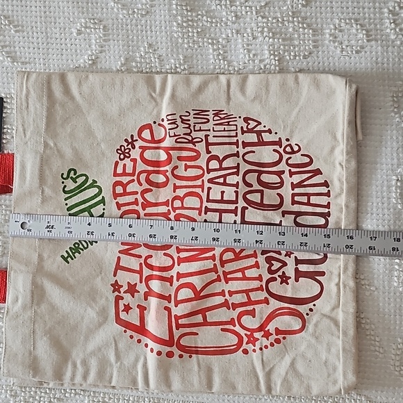 NWT Teacher Gratitude Canvas Reusable Shopping Bag Tote - Picture 5 of 6